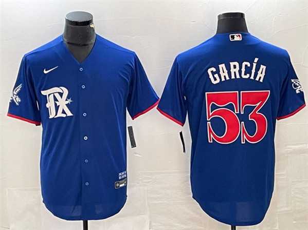 Men's Texas Rangers #53 Adolis Garcia Royal City Connect Stitched Baseball Jersey,We sell and wholesale Men's Texas Rangers #53 Adolis Garcia Royal City Connect Stitched Baseball Jersey on line form chian!